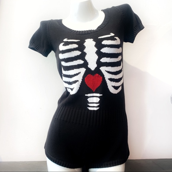 Betsey Johnson Other - ☠️Betsey Johnson☠️ Ribcage Skeleton Onesie ☠️